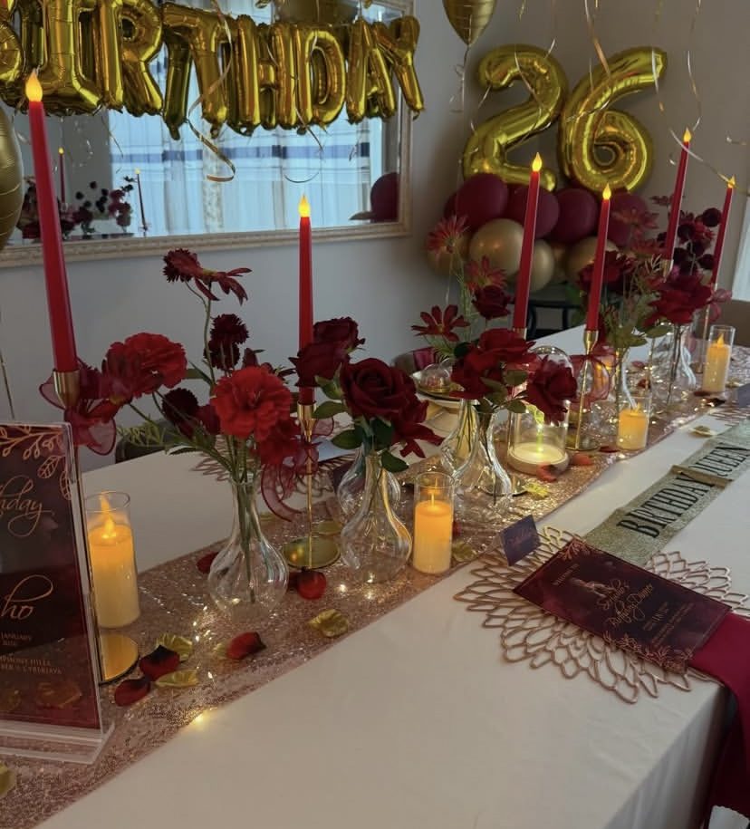 Red & gold 26th birthday